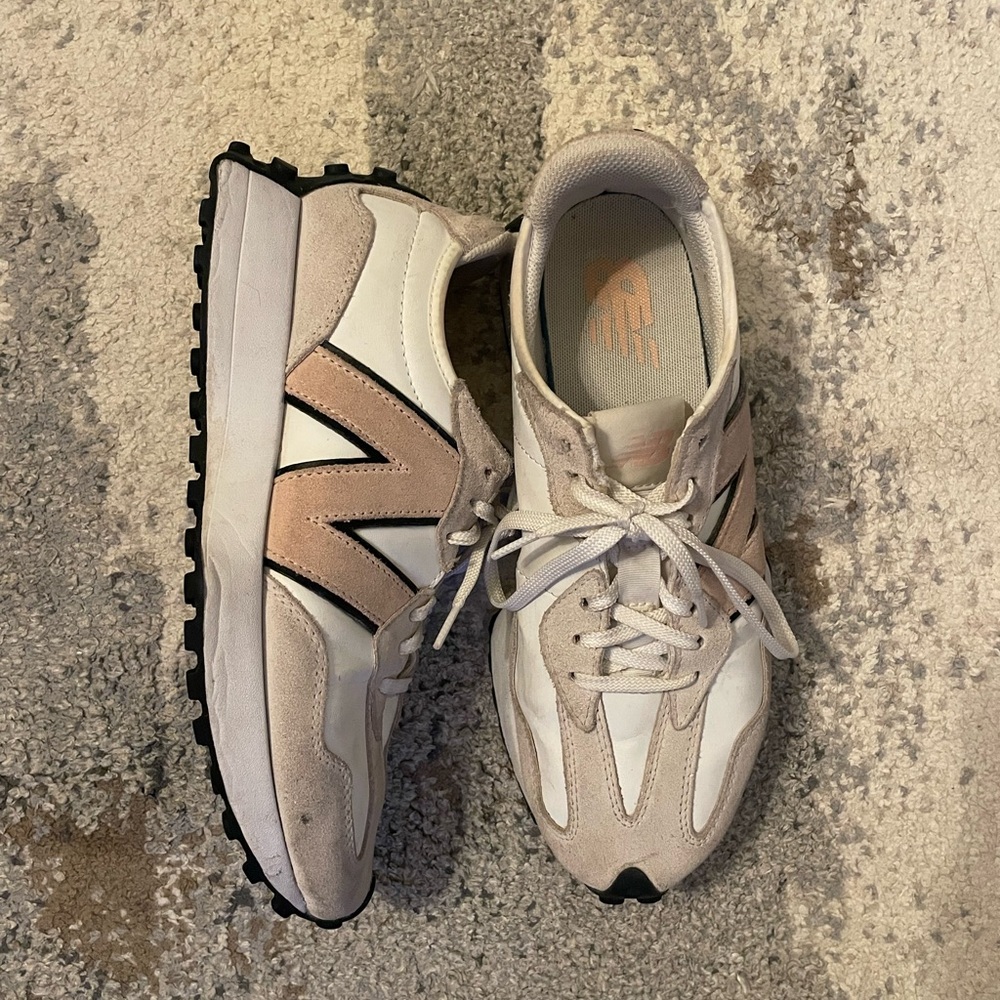 New Balance Women's Cream and Tan Sneakers